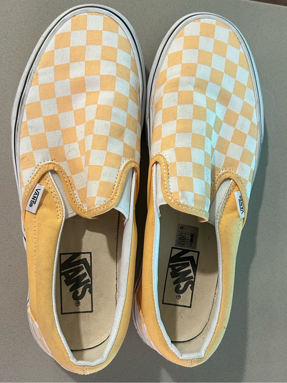 Vans Women Checkerboard Slip-On Shoes - Yellow/White